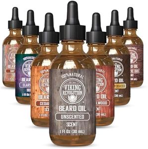 Viking Revolution Unscented Beard Oil for Men - Natural Mens Beard Oil with Argan Oil and Jojoba Oil - Beard Softener, Strengthens and Moisturizes - Beard Conditioner for Men (Unscented, 1 Pack)