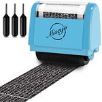 Miseyo Wide Identity Theft Protection Roller Stamp Set - Blue (3 Refill Ink Included)