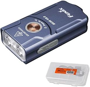 Fenix E03R v2.0 Keychain Flashlight, Blue, 500 Lumen Bright USB-C Rechargeable EDC with Red LED and Lumentac Organizer