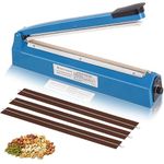 16 Inch Impulse Heat Sealer, Manual Heat Sealer, Heat Sealing Machine for Cookies, Bread, Fruit, Candy, Coffee, Fit for Plastic Bags PE PP Bags and Kraft Paper Bags with Extra Replace Element Kit