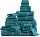 LANE LINEN 24 Piece Towels for Bathroom - 100% Cotton Zero Twist, Oversized Quick Dry Spa Towels, 2 Extra Large Bath Sheet, 4 Bath Towel, 6 Hand Towel, 8 Wash Cloths, 4 Fingertip Towels - Sea Port