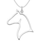 Heather Needham Sterling Silver Silhouette Horse necklace and 41cm (16") chain - pendant size SIZE: 38mm x 23mm Gift boxed 8126/16