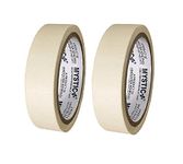 MYSTIC Masking Tape 24mm X 20 Meter Pack of 2, 1 Inch Masking Tape for Drawing, Painting, Carpentering, Tailoring, Denting & painting, DIY crafts, Designing, Model making and Fabrication