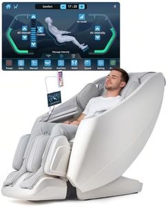 RelaxRelife Ganzkörpermassagesessel mit Touch Screen,4D Massage,Zero Gravity,SL-Schiene,Waden- & Rückenheizfunktion Shiatsu-Massagesitz (Weiß)