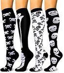 HLTPRO 4 Pairs Copper Compression Socks for Women and Men 20-30mmHg - Circulation Support for Travel, Nurse, Running