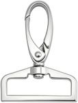 Wuuycoky Silvery 1.5" Swivel D-Ring Eyelet Olive Buckle Lobster Clasps Swivel Snap Hooks Pack of 6