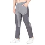 Skooper Nylon Lycra Regular Fit Trekking Hiking Cargo Pants and Casual Trouser for Outdoors, Travelling, Casual Wear for Men (in, Alpha, Medium, Regular, L.Grey/M.Grey), Mid Rise