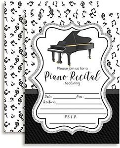 Amanda Creation Piano Recital Fill In Style Invitations. Set of 20 including envelopes