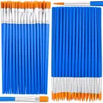 Small Paint Brushes Bulk, Anezus 50 Pcs Flat Tip Round Acrylic Paint Brushes for Kids Classroom Acrylic Watercolor Canvas Face Painting Touch Up