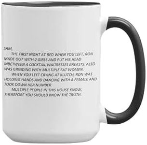 Monileeandbella Jersey Shore Note 15oz. - Ceramic Coffee Mug - Funny Sammi Letter Merch - Novelty Gift For Friends, Parents, and Special Someone (Black)