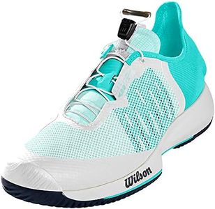 Wilson Women's Tennis Shoes, KAOS RAPIDE W, White/Turquoise/Grey, Size: 5.5, For All Surfaces, All Player Types, WRS327500E055