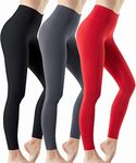 ATHLIO 3 Pack High Waist Long Yoga Pants, Tummy Control Yoga Leggings, 4 Way Stretch Non See-Through Workout Running Tights YLP37-BHR_Small