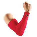 McDavid HexPad Power Shooter Arm Sleeve, One Each Fits Either Arm (Scarlet Red, Large)