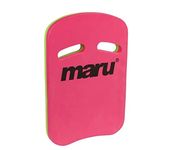 Maru Swimming Kickboard Swim Aid, Pool Float for Adults and Kids, Swim Sports Training Equipment, Improve Body Position and Balance in the Water (Pink/Lime, One Size)