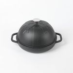 HAWOK Cast Iron Bread Oven with Cloche Lid, Dia.9.8inch/25cm, Sourdough Baking Pan, Pre-seasoned Black