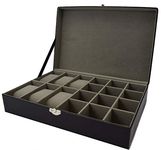 Harvey Makin Lizard Skin Finish Watch and Cufflink Box, Holds 6 Watches and 12 Cufflinks