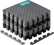 Yes4All Interlocking Exercise Foam Mats with Border – Interlocking Floor Mats for Gym Equipment – Eva Interlocking Floor Tiles - 16 Square Feet (16 Tiles) - Black and Gray