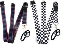 SpiriuS set pack of 2 Break away Neck straps Lanyards with Universal Ecig ecigarette Vape Pen holders silicone ring holders set (2 x checkered set4)