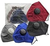 Universal 4585 Sports Mask â€“ 3 Layer Cloth Face Mask w/Respirator Valve & Built-in Pocket for Optional Activated Carbon Filter â€“ Cotton Face Mask with Breathing Valve & Filter Pocket for Men & Women