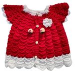 NILU Craft Girls Sweater Hand Knitted by Wool Round Neck Short Sleeve (1 to 2 Year) Red