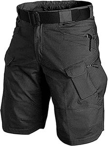 URBEST Tactical Shorts for Men Waterproof Breathable Quick Dry Hiking Fishing Cargo Shorts with Multi Pockets Black M