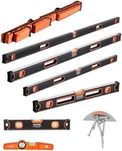 VEVOR 6-Piece Torpedo Level, 78/48/32/24/16/10 Inch All Magnetic Levels Set, Bubble Vials Ruler for 45/90/180 Degree, Aluminum Alloy Magnetic Box Leveler Tool, Shock-Resistance, SAE and Metric Scale