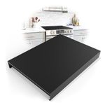 Stainless Steel Gas Stove Top Cover, Multi-functional Noodle Board, Cooktop Cover for Expanding Kitchen Space, Robust and Durable, 30"x 22"x2.7", Black