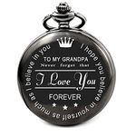 Best Grandpa Gifts for Grandpa Birthday Fathers Day Christmas Retirement Grandfather Gift, Personalized Pocket Watch with Chain (to My Grandpa)