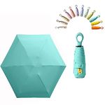 Mini Sun Travel Umbrella Ring handle Coating Layer Fabric Blocking/anti UPF 50 UV Protection 99.9% Compact Folding Purse Umbrella/Lightweight Small Portable Backpack/Rain Sun/Men Women Kids