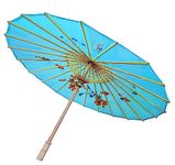 TIPTOP DECORATION Parasol Japanese Traditional Umbrella (33 Inch) (Authentic) (Handmade) (1 Piece) (Light Blue)