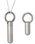 KITSTON Titanium Keychain Pill Holder Medicine Container Fob with Key Ring Making It a Travel Pill Box Case - Gunmetal - Standard + Mini(Gunmetal - 1.5 Pack)