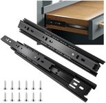 10 inch Drawer Slides 1 Pairs (2pcs) Full Extension Ball Bearing Drawer Slides 3 fold Full Stretch Side Mount Drawer Slides 100 LB Capacity Drawer Slide 10" Black