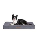 Geegoos Large Dog Bed, Memory Foam Dog Bed with Washable Removable Cover,Orthopedic Dog Bed for Large Dogs, Dog Mattress with Non-Slip Bottom Suitable for Dog Crates(89x55x7cm,Grey)