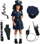 Dress Up America Girl's Police Officer Costume - Halloween Cop Costume for Kids - Dress, Cap, and Belt Set