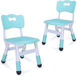 Adjustable Kid Chairs Indoor 3 Level Adjustable Suitable for Children Age 2-6. Maximum Load-Bearing 220LBS Suitable for Family Classroom and Nursery Child Seat Set (2-Pack-Mint Green)