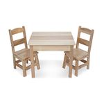 Melissa & Doug Wooden Kids Table and Chairs Set, Kids Bedroom Furniture, Playroom Decor, Playspaces and Room Decor, Furniture, 3+ Gift for Boy or Girl