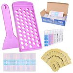 Lip Balm Crafting Kit - Easy Lip Balm Filling Tray and Spatula - BPA Free - 50 Empty Lip Balm Tubes with Caps (Transparent) - 3/16 Oz (5.5 ml) - 50 Writeable and 50 Printed Stickers