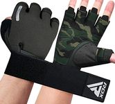RDX Weight Lifting Gloves, Additional Stretchable Long Support, Full Grip, Men Women Fitness HIIT Workout, Bodybuilding Powerlifting Strength Training Cycling Exercise Home Gym Equipment