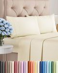 Queen Size 4 Piece Sheet Set - Comfy Breathable & Cooling Sheets - Hotel Luxury Bed Sheets for Women & Men - Deep Pockets, Easy-Fit, Soft & Wrinkle Free Sheets - Off White Oeko-Tex Bed Sheet Set