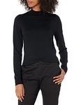 Amazon Essentials Women's Standard Lightweight Mockneck Sweater, Black, Small