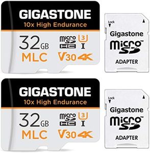 [10x High Endurance] Gigastone 32GB 2-Pack MLC Micro SD Card, 10x High Endurance 4K Video Recording, Security Cam, Dash Cam, Surveillance Compatible 95MB/s, U3 C10