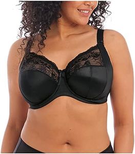 Elomi Women's Morgan Underwire Banded Stretch Lace Full Coverage Bra, Black, 38G UK