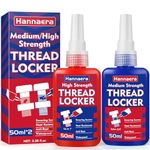 Thread Lock Blue and Red, Threadlocker Medium and High Strength, Gap Filling, Lock & Seal Nuts, Bolts, Fasteners and Metals, Stable and Anti-Rust (50mlx2) (High & Medium Strength)