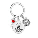 MADHAHEFU Birthday Gifts Live Laugh Love Birthday Keychains for Women Girls Inspirational Gifts for Friends Female (60th Birthday)