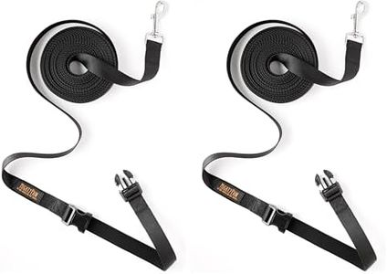 Mighty Paw Long Dog Leash - Premium for Off-Leash Recall Training - Includes Buckled Padded Handle - Suitable for Yard - Pet Yard - Camping and Pet Lead Training - (30 Feet, Black) (Pack of 2)