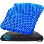 Gel Seat Cushion for Long Sitting(Super Large & Thick) - Wheelchair Cushion for Pressure Sores - Sciatica & Tailbone Pain Relief Cushion - Non-Slip Butt Pillow - Office Chair & Car Seat Cushion
