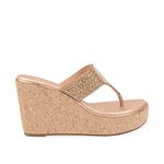 Rocia Champagne Women's Embroidered Wedges