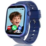 GPS Smart Watch for Kids, 4G Kids Smart Watch Phone with SOS Call/WiFi Location/Vedio Voice Chat, Class Mode, Auto Answer, Alarms, Passcode Lock, IP68 Kid Tracker Gift for Boy Girl Teens (Blue)