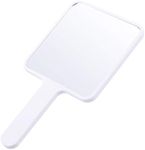 Minkissy Desk Vanity Mirror Hand Mirror Handheld Mirror with Handle Makeup Mirror Vanity Mirror with Handle for Travel, Home and Salon White Small Hand Held Mirror