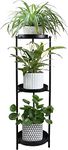 New Mark Impex Metal Plant Stand Indoor Outdoor Shelf Multiple 3 Tier Corner Tall Vertical Planter Stands Rack for Patio Living Room, Tiered Potted Flower Pot Holder